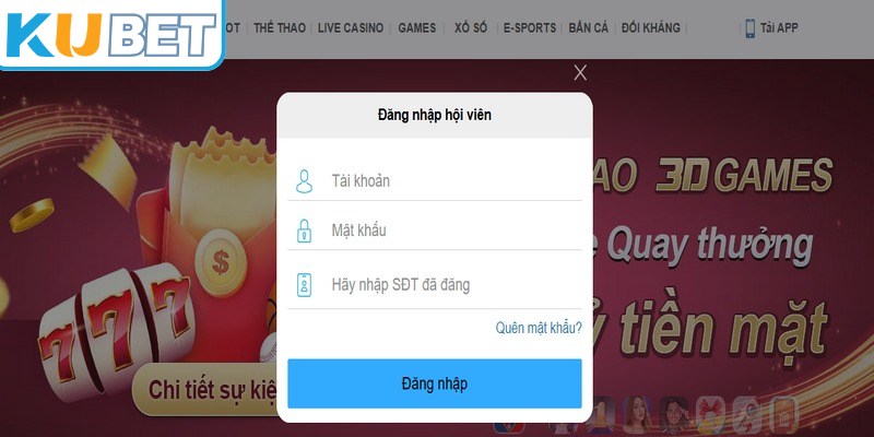 Cách vào sảnh casino KUBET chi tiết qua các bước